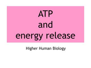 ATP and energy release