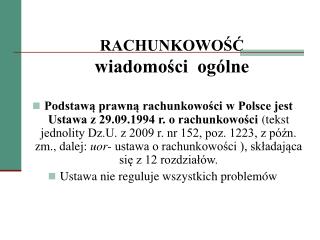 RACHUNKOWOŚĆ wiadomości ogólne