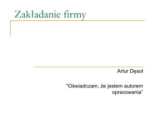 Zakładanie firmy