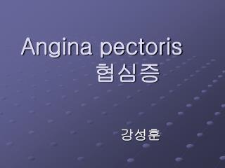 Angina pectoris 협심증