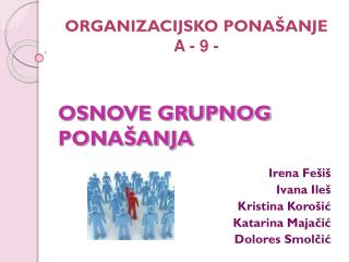 OSNOVE GRUPNOG PONAŠANJA