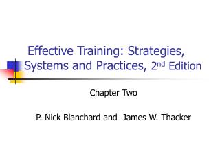 Effective Training: Strategies, Systems and Practices, 2 nd Edition