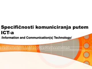 Specifičnosti komuniciranja putem ICT-a