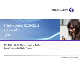 Third meeting ECOSCELLS 9 June 2010	 Lyon