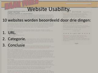 Website Usability.