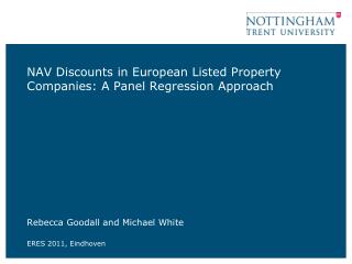 NAV Discounts in European Listed Property Companies: A Panel Regression Approach