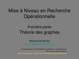 Mise à Niveau en Recherche Opérationnelle