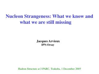 Nucleon Strangeness: What we know and what we are still missing