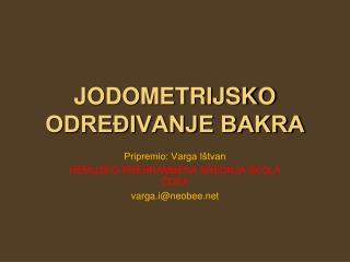 JODOMETRIJSKO ODREĐIVANJE BAKRA