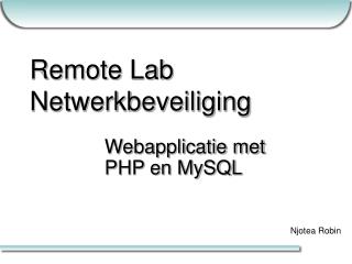 Remote Lab Netwerkbeveiliging