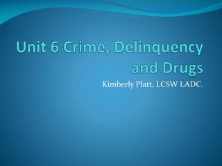 Unit 6 Crime, Delinquency and Drugs