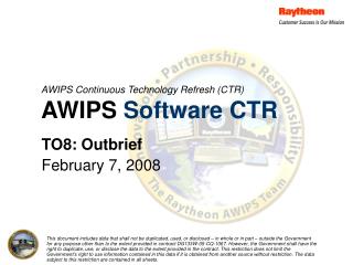 AWIPS Continuous Technology Refresh (CTR) AWIPS Software CTR