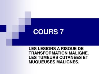 COURS 7