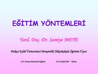 EĞİTİM YÖNTEMLERİ