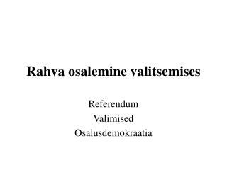 Rahva osalemine valitsemises