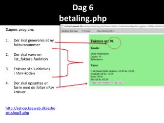 Dag 6 betaling.php