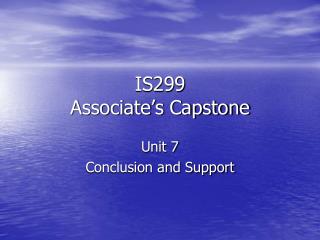 IS299 Associate’s Capstone