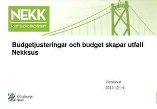 Budgetjusteringar och budget skapar utfall Nekksus