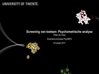 Screening van toetsen: Psychometrische analyse