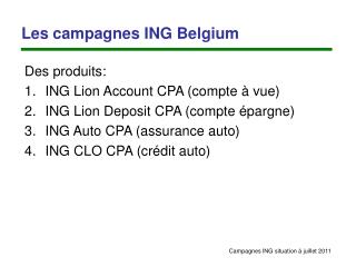 Les campagnes ING Belgium