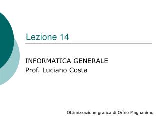 Lezione 14