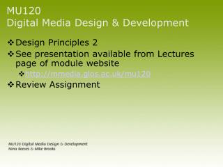 MU120 Digital Media Design &amp; Development