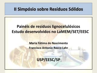 II Simpósio sobre Resíduos Sólidos
