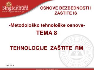 OSNOVE BEZBEDNOSTI I ZAŠTITE IS