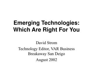 emerging technology