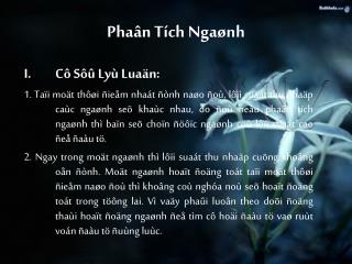 Phaân Tích Ngaønh