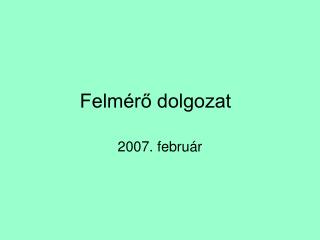 Felmérő dolgozat