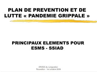 PLAN DE PREVENTION ET DE LUTTE « PANDEMIE GRIPPALE »