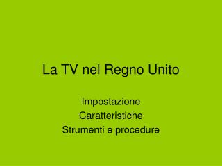 La TV nel Regno Unito