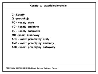 PODSTAWY MIKROEKONOMII : Marek Garbicz, Wojciech Pacho