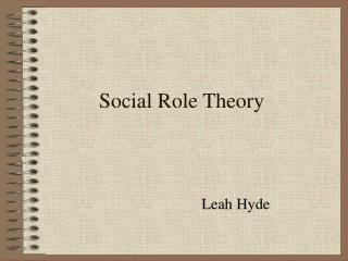 Social Role Theory