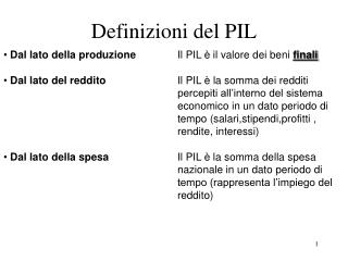 Definizioni del PIL