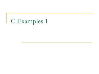 C Examples 1