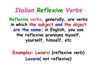 Italian Reflexive Verbs