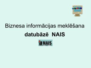 Biznesa informācijas meklēšana datubāzē NAIS