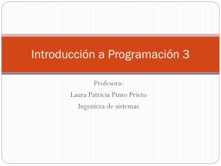 Introducción a Programación 3