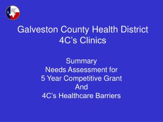 Galveston County Health District 4C’s Clinics
