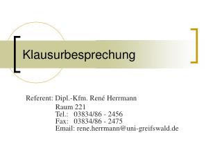 Klausurbesprechung