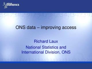 ONS data – improving access
