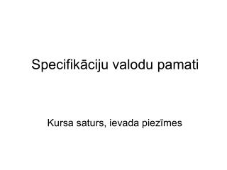 Specifikāciju valodu pamati