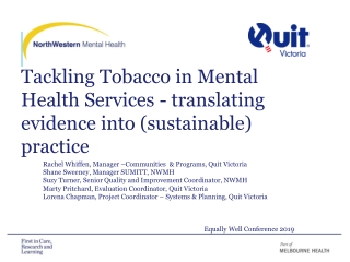 Tackling Tobacco in Mental Health Services - translating evidence into (sustainable) practice