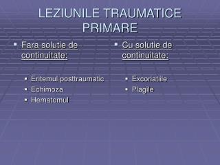 LEZIUNILE TRAUMATICE PRIMARE