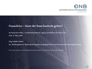 Finanzkrise – Kann der Staat bankrott gehen?