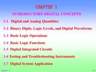 CHAPTER 1 INTRODUCTORY DIGITAL CONCEPTS