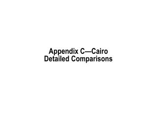Appendix C—Cairo Detailed Comparisons