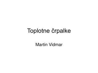 Toplotne črpalke